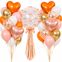Ensemble de 46 ballons en papier avec nœuds, bulles et cœurs pour la décoration de fêtes d'anniversaire, de mariages et de la Saint-Valentin