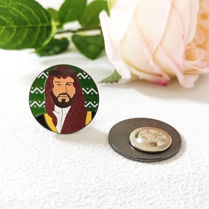 Broches et épingles <span class=keywords><strong>en</strong></span> <span class=keywords><strong>nickel</strong></span> noir pour la fête nationale saoudienne, Prince Mohamed Bin Salman, Mohammed Ben Abdulaziz MBS, badge magnétique - Product Image 6