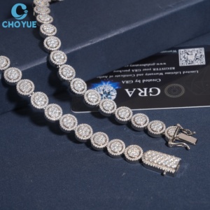 Collar de Plata 925 con Baño de Rodio y Moissanita para Mujer, Corte Brillante Redondo, Engaste de Bisel, Certificado GRA, Joyería de Boda - Product Image 4