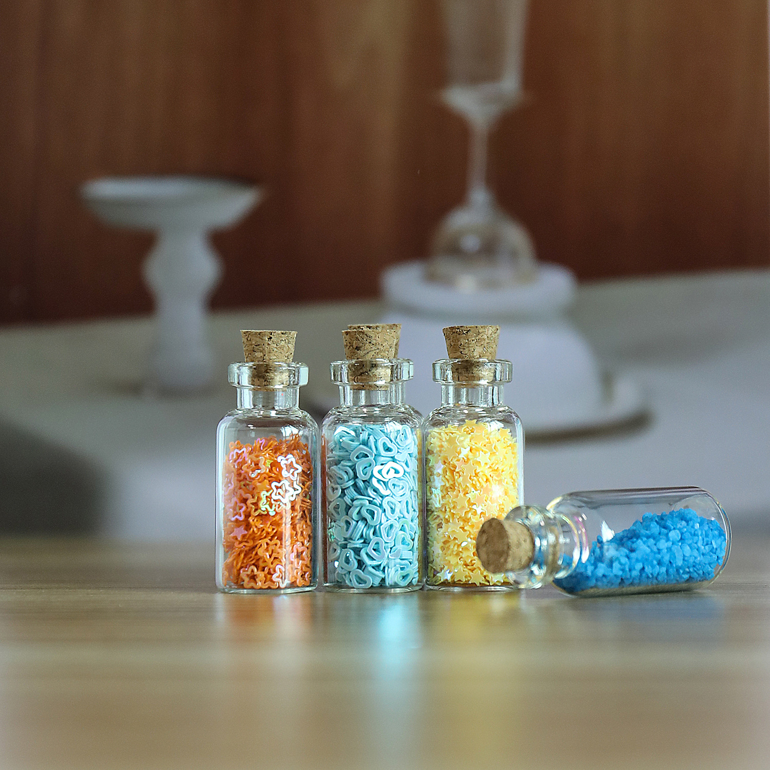 HILABEE Mini Glass Bottles With Cork Stoppers Wish Bottles Decorative Tiny Vials Jars For Wedding Favors Diy Art Crafts Miniature Art