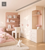 XINGRUO Meubles de chambre d'enfant modernes sur mesure, armoire rose, bureau d'étude, rangement, appartement, hôtel, projet de villa