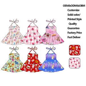 Abito <span class=keywords><strong>da</strong></span> <span class=keywords><strong>bambina</strong></span> in fibra di bambù con stampa graziosa, a tromba/<span class=keywords><strong>sirena</strong></span>, a maniche lunghe, con fiocco, lunghezza media, stile principessa, <span class=keywords><strong>per</strong></span> autunno, con MOQ ridotto - Product Image 2