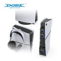 Kit d'accessoires 3 en 1 DOBE PS5 Slim : support vertical avec ventilateur de refroidissement et crochet pour casque pour accessoires PS5, livraison directe d'usine