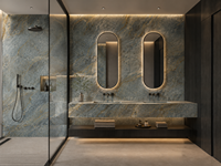 Dalles polies en granit bleu Jeriba pour dessus de table, buffets, crédences, encadrements de cheminée, dessus de meubles de salle de bain et crédences de cuisine