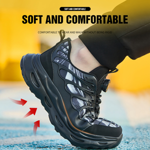 Chaussures de sécurité OEM en gros transfrontalier, confortables, respirantes en maille, résistantes à l'usure, avec embout en acier anti-écrasement, pour toutes les saisons - Product Image 5