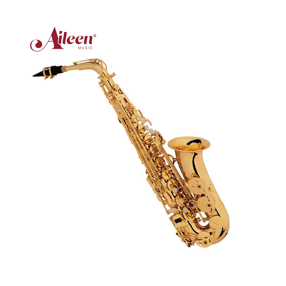 Muziekinstrumenten Hoge F # Eb Sleutel Gouden Lak Altsaxofoon (SP1011G)