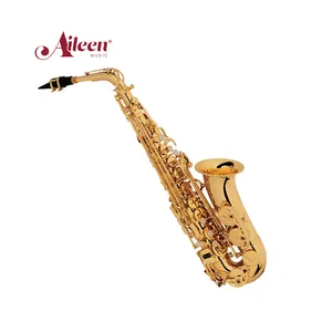 Musical instruments High F# Eb Key Golden Lacquer Alto Saxophone (SP1011G)