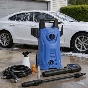 Hidrolavadora Eléctrica Portátil de Alta Presión de 1400W, 120Bar, 220V con Bomba de Agua para Limpieza de Autos, Casas, Patios y Jardines - Product Image 1