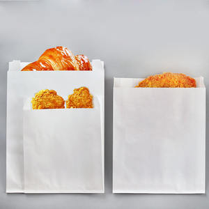 Vente en gros personnalisée d'usine, sac en papier kraft jetable résistant à l'huile pour collation, emballage d'aliments frits, sac de côtelettes de <span class=keywords><strong>poulet</strong></span> à hamburger avec logo - Product Image 4