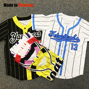 Wholesale Custom Casual Outdoor Sports Vintage Baseball Jerseys Striped <b>Shirts</b> Plus Size Sportswear Spandex/<b>Polyester</b> Anti-UV - Product Image 1