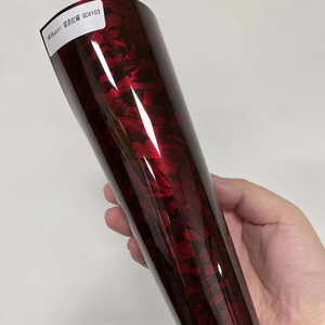 Wrapmaster 1.52*17m PVC fibre de carbone voiture Wrap vinyle autocollants rouge/noir/argent couleur changeante Films extérieurs - Product Image 4