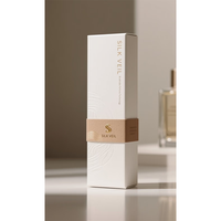 Boîte cosmétique haut de gamme en carton blanc réutilisable, pliable, avec impression UV, pelliculage mat, gaufrage et logo personnalisé en mousse