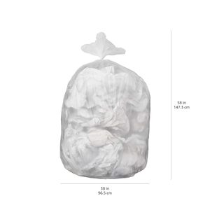 55 Gallon Clear Unscented Heavy Duty Trash Bags, Leak Resistant Multipurpose Disposable Bin Liners, 50 Count - Product Image 1