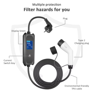TIMEYES ST-E207 Pengisi Daya Mobil Listrik Portabel Standar Eropa 7KW 16A 32A Tipe 2 dengan Layar Besar Baru - Product Image 4