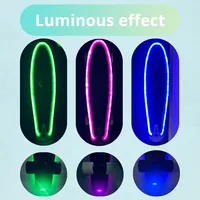 ZhiLong Planche à roulettes classique rétro en plastique de 22 pouces avec bande lumineuse LED clignotante sans batterie, planche de skateboard portable