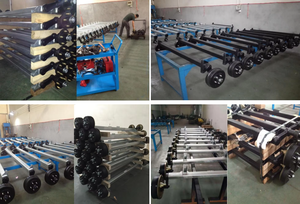 Pièces de partage de remorque en caoutchouc 1.3t tambour de frein à disque demi-torsion camion essieu de remorque en acier avec moyeu de roue de frein à disque - Product Image 3