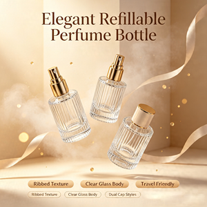 Wholesale Custom Logo 30ml Custom Color Luxury Vertical Stripes Glass Spray Bottle For Custom Perfume Bottle - Product Image 4