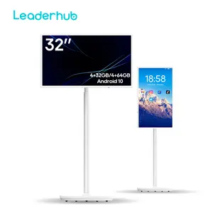 32 inch riêng cảm ứng điện dung di chuyển màn hình 1920*1080 USB IPS LCD tập thể dục màn hình hiển thị với đứng trắng tiêu chuẩn