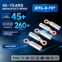 Terminaux de connexion bimétalliques carrés en cuivre et aluminium DTL-2-70, cosses à sertir, connecteur de fil haute conductivité pour connexion électrique