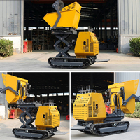Tragbarer Mini-Raupendumper Kompakter Hydraulischer Kleiner Muldenkipper Gummikettenfahrzeug für Landschaftsbau und Bauprojekte