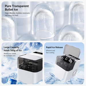 Máquina para <span class=keywords><strong>Hacer</strong></span> <span class=keywords><strong>Hielo</strong></span> Portátil, Mini Máquina Eléctrica para <span class=keywords><strong>Hacer</strong></span> Cubitos <span class=keywords><strong>de</strong></span> <span class=keywords><strong>Hielo</strong></span> para Uso Doméstico, Cocina, Bar y Uso Diario - Product Image 3