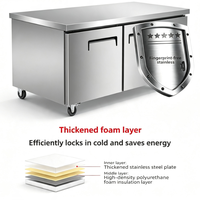 Mesa de Preparación Refrigerada de 3 Puertas con 16 Bandejas, Enfriamiento por Ventilador, Acero Inoxidable 304 para Cocina Comercial de Restaurante