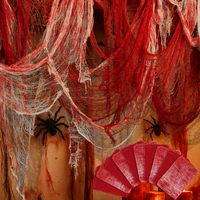 Tissu en gaze de polyester pour Halloween, pour adultes, effrayant, maillage sinistre, toile de sang, décoration pour maison hantée, bar, fête, vente en gros, couleur personnalisée