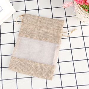 Multi Size Mesh Linen <b>Drawstring</b> Bag Transparent Design Cosmetic Gift Pouches Jewelry Storage Dust Bag Ready to Ship - Product Image 3