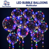 Kit de 10 ballons à bulles LED transparents en PVC avec guirlandes lumineuses de 3 m, blanc chaud, multicolore, décoration douce pour mariage et fête