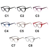 Lunettes de vue optiques tendance vintage 2025 avec logo personnalisé, lunettes de protection anti-lumière bleue colorées de style œil de chat pour femmes