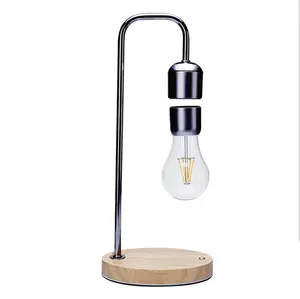 Toptan levitating lambası kablosuz-Mıknatıs lampe yüzen led lamba kablosuz şarj standı ahşap manyetik levitating ampul