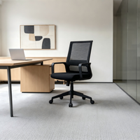 Chaise de bureau ergonomique réglable à roulettes pour réunions et formations, en tissu maillé, style moderne et simple, pour étudiants et usage domestique, pivotante avec accoudoirs fixes