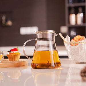 CnGlass مصنوع يدويًا من المصنع مباشرة وعاء Stovetop مع غطاء SS للقهوة والشاي للمطاعم - Product Image 6