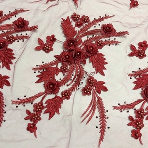 Fantasia ricamata 3d in pizzo con perline Applique con strass LT20415 - Product Image 6