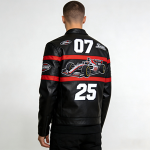 جاكيت جلد حقيقي للنساء والرجال، جاكيت جلد مُعتَّق، جاكيت دراجات نارية صيفي مع درع واقي وشعار مخصص بتصميم عتيق - Product Image 2