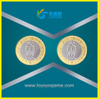 Pièce en relief de médaille de cadeau commémoratif pour la machine de jeu faite de jeton de pièce de jeu d'acier inoxydable en laiton