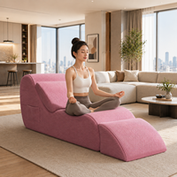 Ensemble de fauteuils de yoga pour adultes, chaise longue ergonomique avec coussin lombaire et ottoman pour le salon, pour les étirements et la relaxation