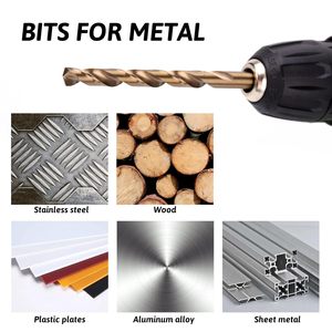 2025 19 pcs <b>Cobalt</b> <b>Drill</b> <b>Bit</b> <b>Set</b>, Black and Gold Finish 135 Degree Tip High-Speed Stainless Steel, Plastic, Metal, Wood - Product Image 3