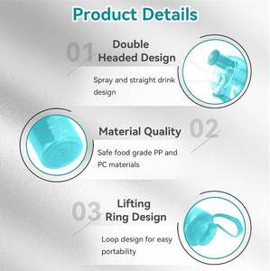 Botella de Agua Deportiva con Rociador, Personalizable con Logotipo, 600 ml, de Plástico, Creativa, para Exteriores - Product Image 4