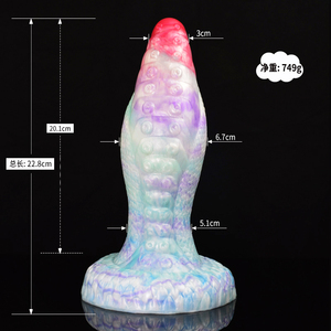 NNSX Dildo épais à écailles de serpent avec <span class=keywords><strong>ventouse</strong></span>, texture flexible de tentacules de pieuvre cyan, point G réaliste, plug anal, jouets sexuels pour femmes et gays - Product Image 6