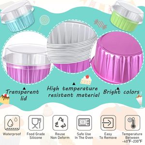 Contenant en aluminium rond jetable de 125 ml (5 oz) pour la cuisson, la rôtisserie et la grillade, recyclable - Product Image 2