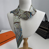 Écharpes fines, bandanas, foulards pour la tête et le cou, rubans pour sacs à poignée longue à motif clé, foulards pour cheveux pour femmes, foulards en soie pour nouer les poignées de sac