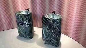 Lujo Natural Verder Alpi verde mármol piedra <span class=keywords><strong>baño</strong></span> fregadero Hotel hogar independiente mármol <span class=keywords><strong>lavabo</strong></span> cilindro Pedestal fregadero - Product Image 6