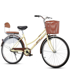 Vélo de ville rétro pour <span class=keywords><strong>femme</strong></span> avec panier, cadre en acier <span class=keywords><strong>24</strong></span> <span class=keywords><strong>ou</strong></span> <span class=keywords><strong>26</strong></span> <span class=keywords><strong>pouces</strong></span>, vente en gros OEM/ODM - Product Image 2
