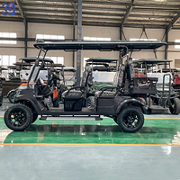 Voiturette de golf électrique tout-terrain 6 places avec batterie lithium 60V, navette touristique personnalisée pour hôtel-resort