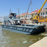 Bateau de travail en alliage d'aluminium de 14 m (46 pieds), capacité de 10 tonnes, barge de transport rapide, bateau de débarquement pour les trajets entre les îles, à vendre