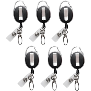Portacredenciales Retráctil con Mosquetón, Clip para Cinturón, Anillo para Llaves, Porta Tarjetas de Identificación, Llavero, Suministros para Oficina, Empleados, Enfermeras, RTS - Product Image 1