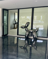 Sculpture d'animal en acier inoxydable, chien ballon, art métallique moderne, décoration intérieure, accessoire de vitrine, pour exposition en galerie et magasin