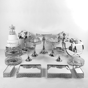 Galvani sierte goldene Becher-Kuchenständer-Set Hochzeits tablett desserts zeigen Stand spiegel style3-16Pieces - Product Image 5