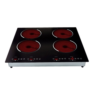 Table de cuisson vitrocéramique encastrable quatre brûleurs Fuge Modè<span class=keywords><strong>le</strong></span> C41 Haute puissance 2001-3000W Panneau microcristallin noir Transfrontalier - Product Image 4